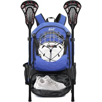 WOLT | Lacrosse táska - extra nagy lacrosse hátizsák minden lacrosse felszereléshez - két lacrosse bottartó